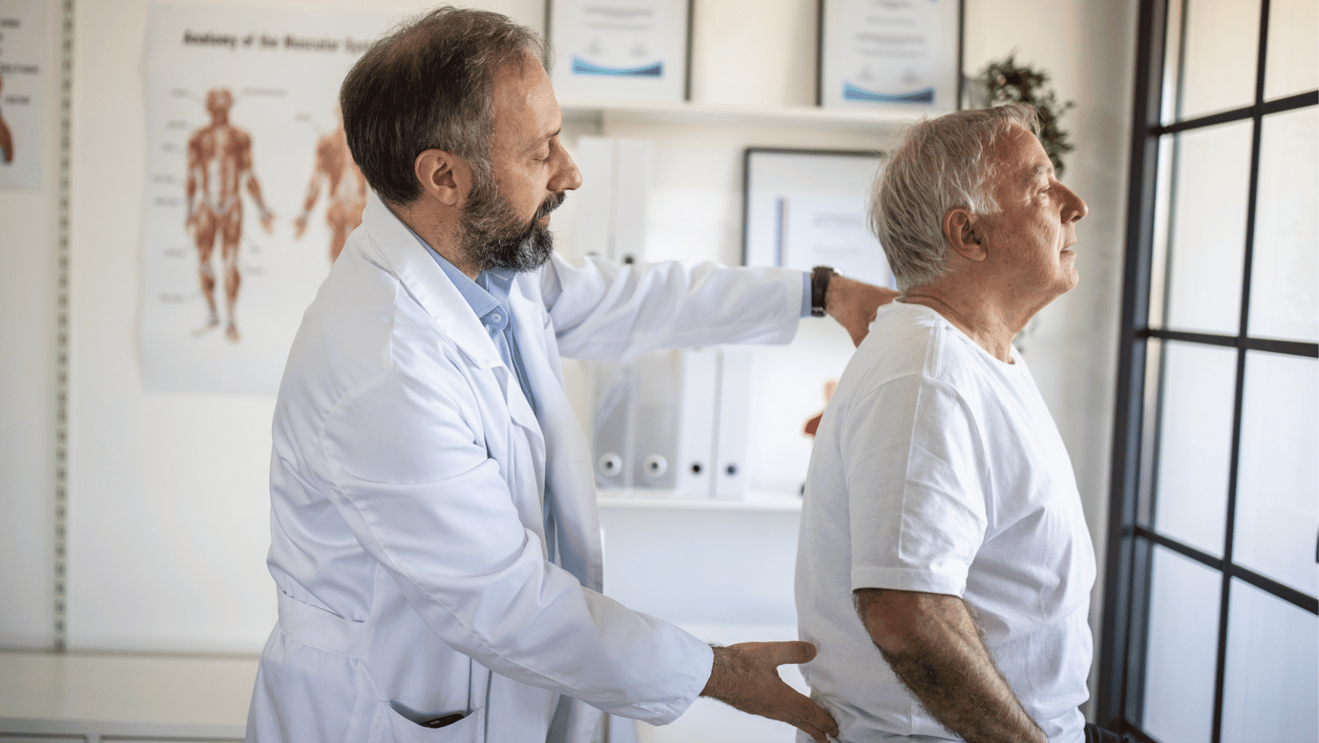 Man holding his back in pain