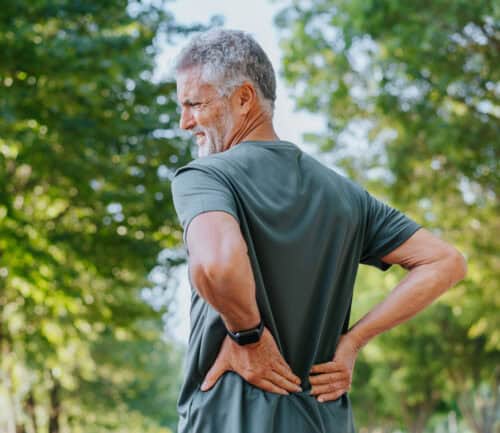 Senior man with back pain
