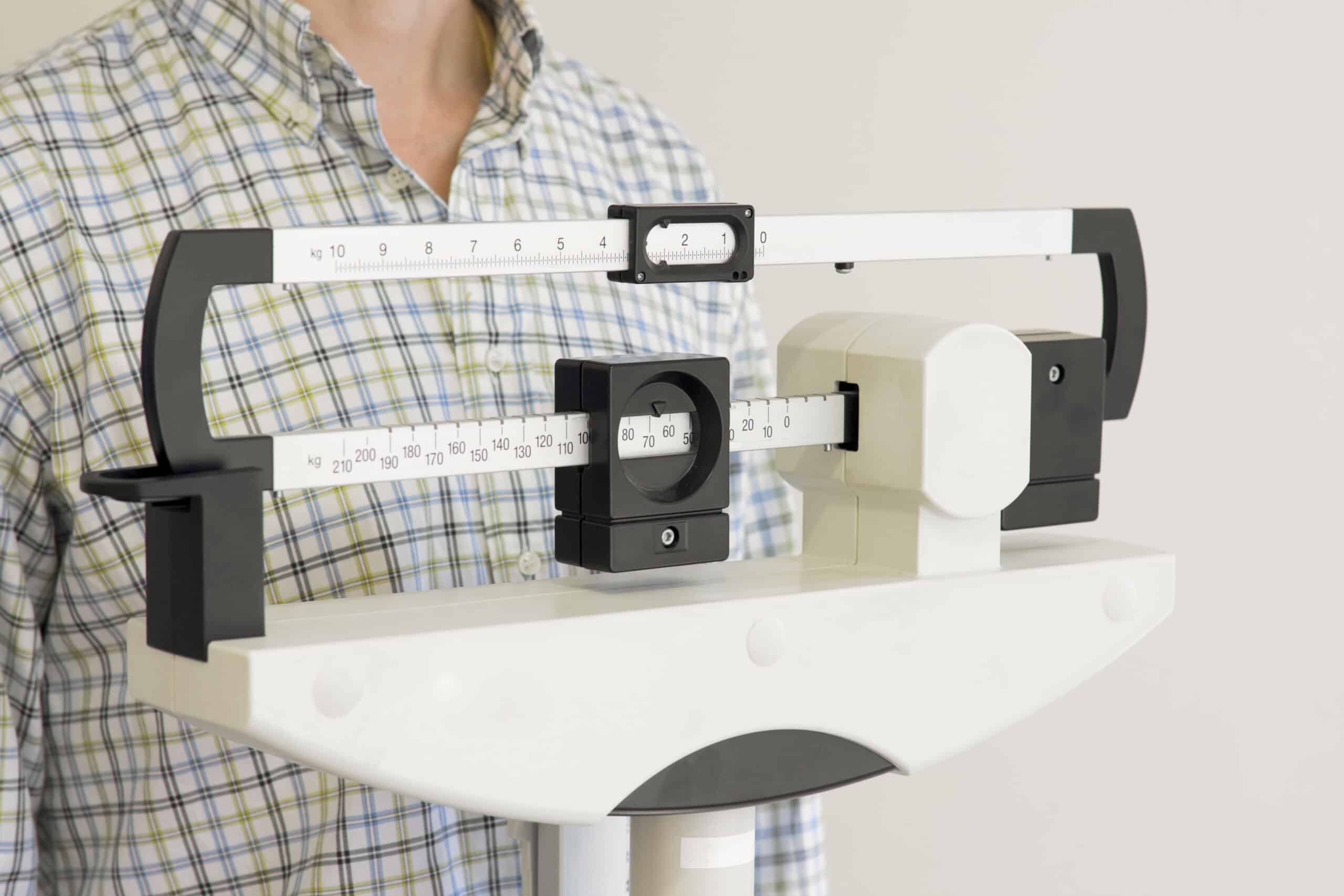 Man standing on a scale