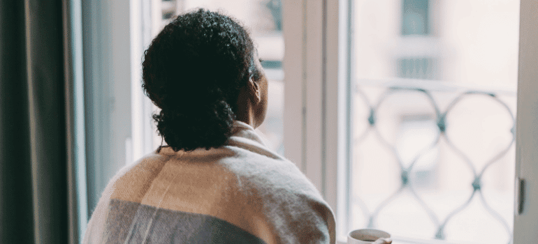 Women looking at the window