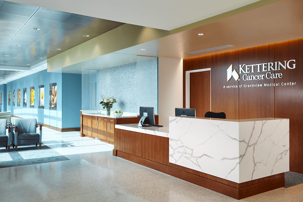 The front desk of Kettering Cancer Center, a service of Grandview Medical Center