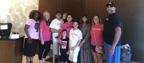 Tracy on her last day of chemo at the Kettering Cancer Center