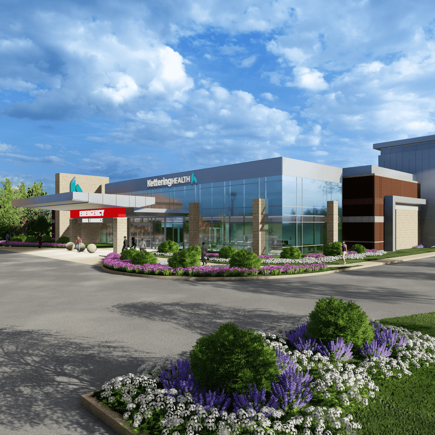 Rendering of the exterior of Kettering Health Springfield