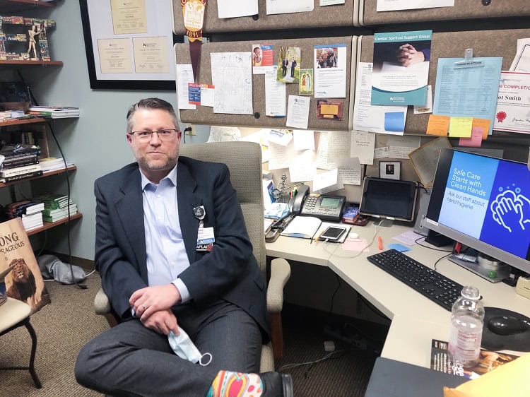 Lead Chaplain Elliot Smith in his office.