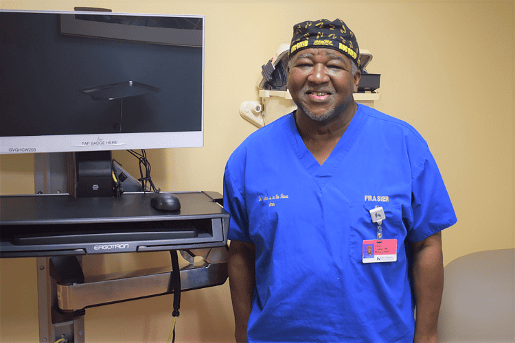 Dr. Frasier in exam room.