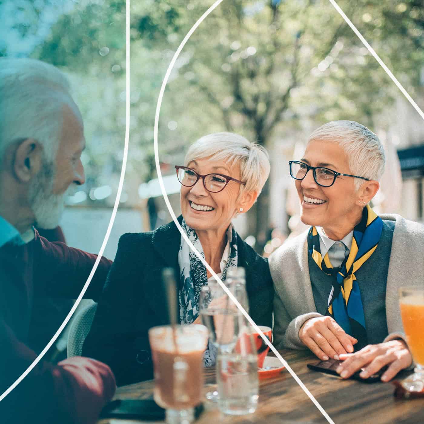 Friends having coffee together