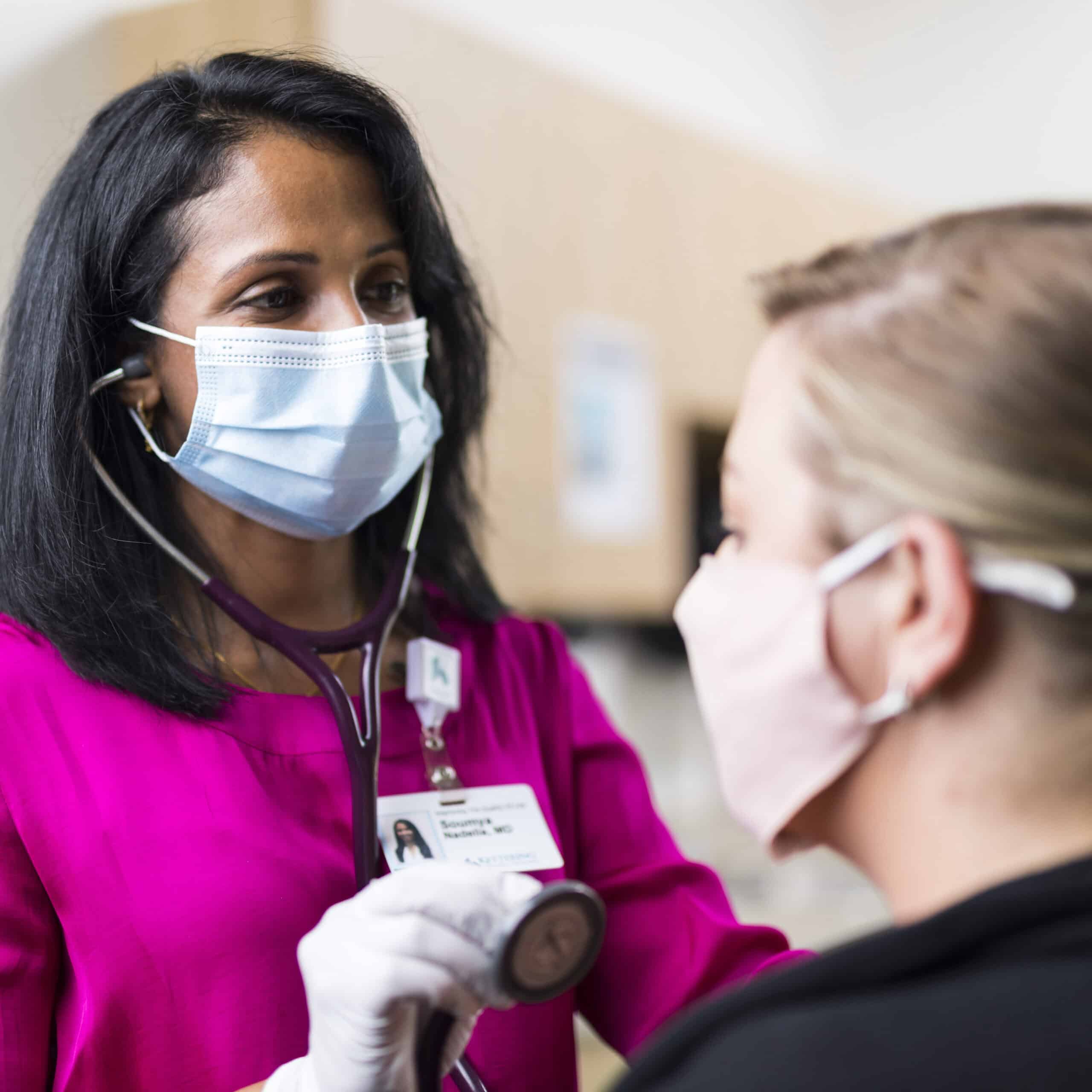 Doctor examining a patient