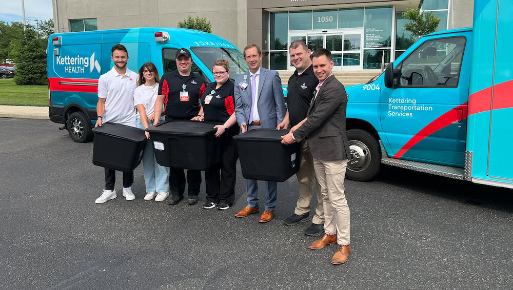 Bengals Wide Receiver Jack Sorenson and members of the Kettering Health Emergency Team