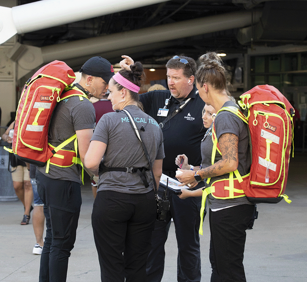 Tony giving directions to staff membes