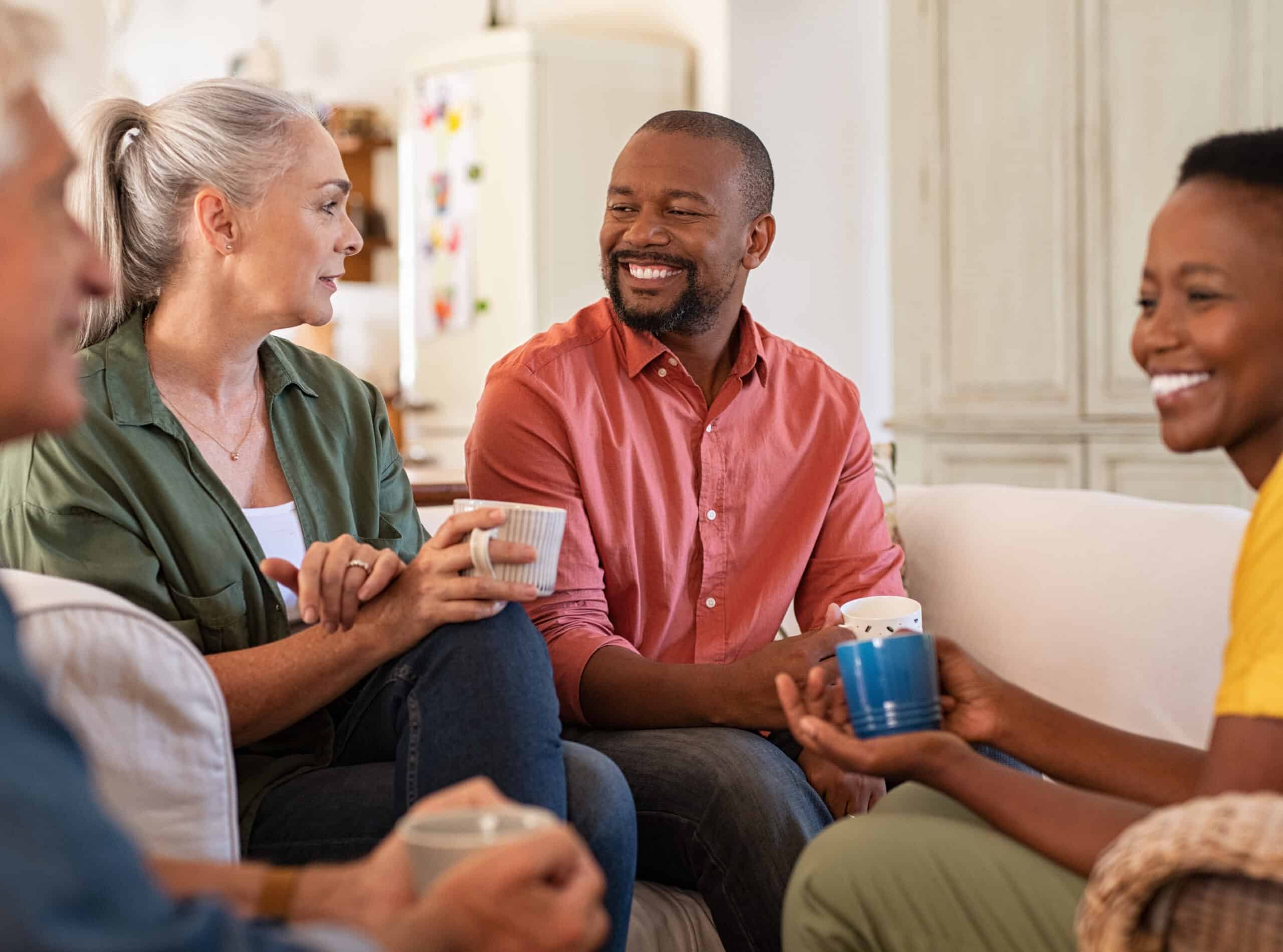 Group of mature friends talking