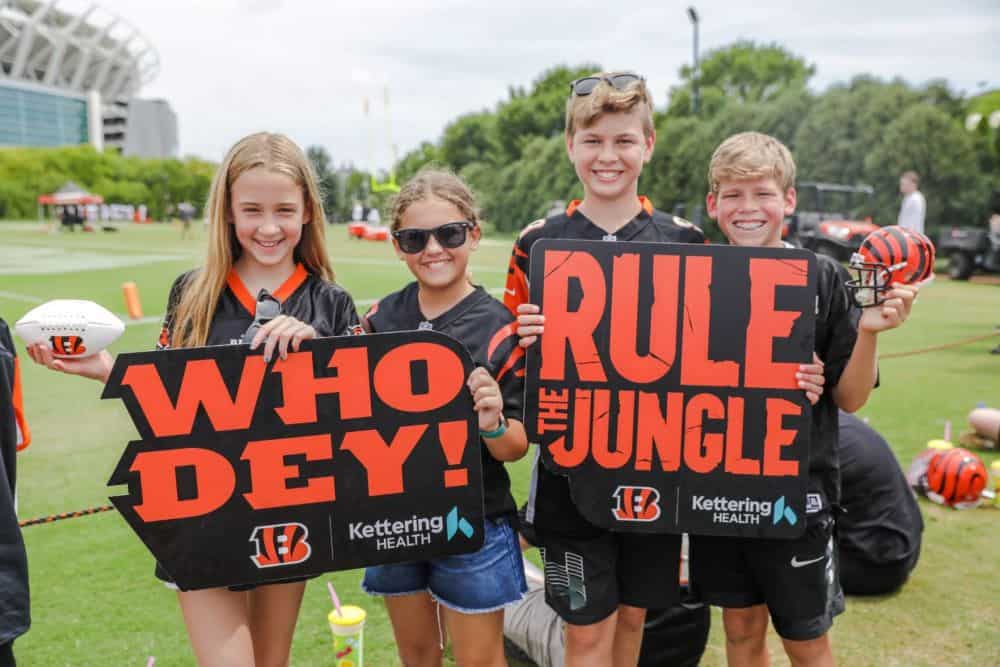 Family at Bengals practice fields