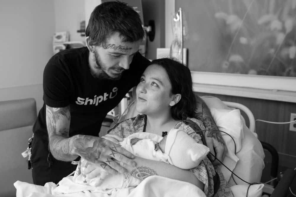 Gemma and Britten Gibbs in hospital