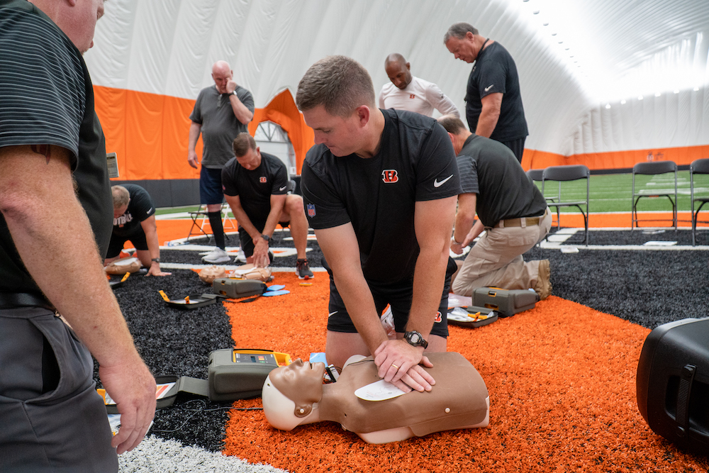 Cincinnati Bengals coaching staff takes CPR and AED training class