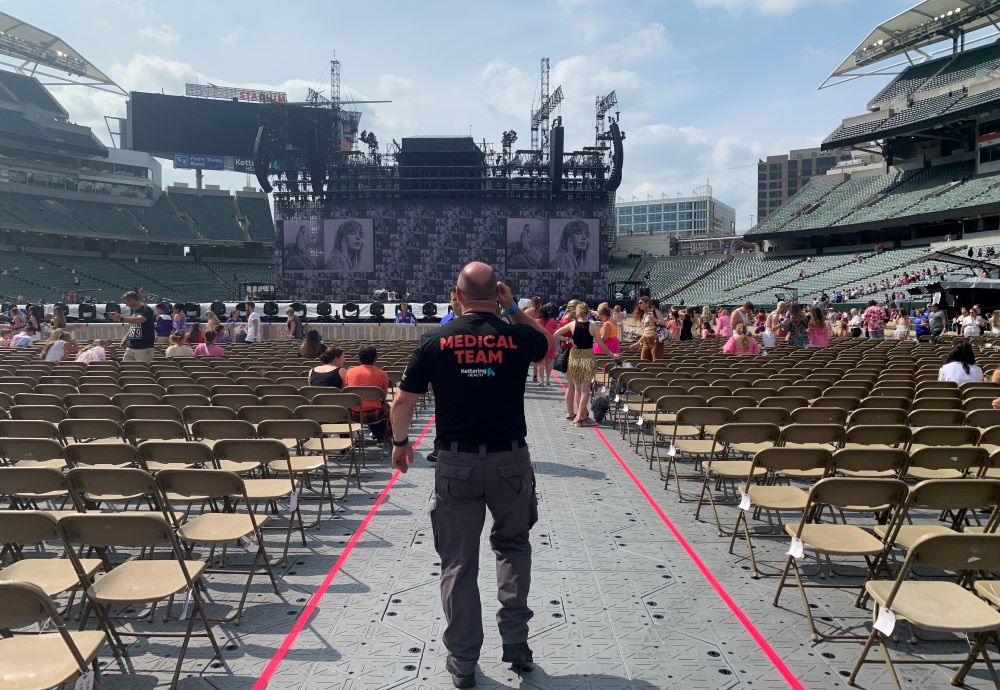 EMS team providing first aid at Taylor Swift Concert at Paycor Stadium