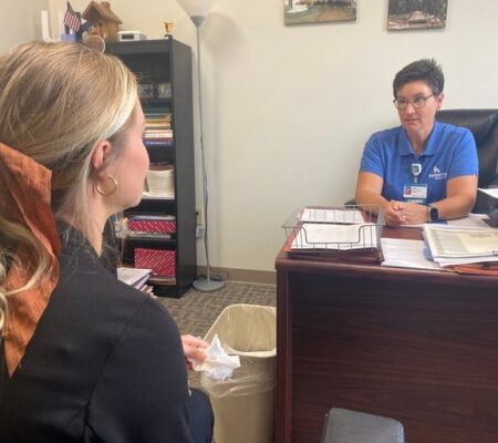 Julie Manuel with patient