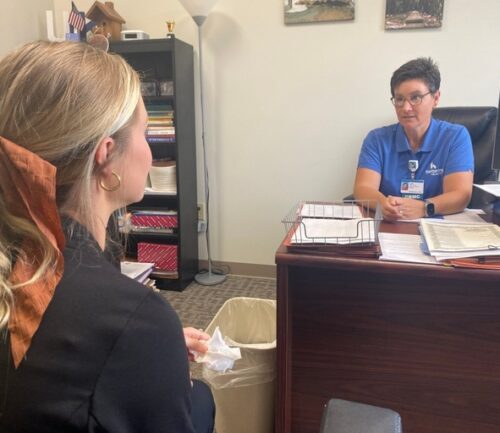 Julie Manuel with patient