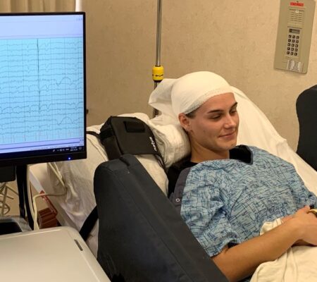 Patient in the Epilepsy Monitoring Unit (EMU)
