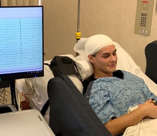 Patient in the Epilepsy Monitoring Unit (EMU)
