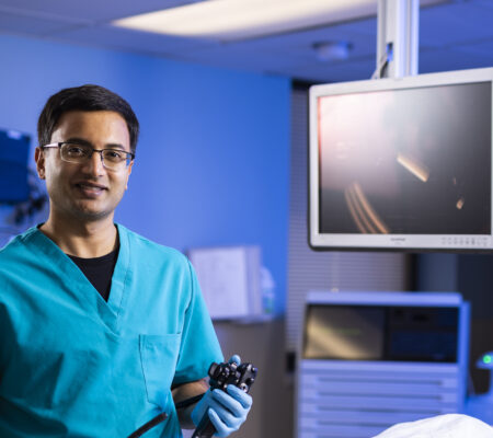 Dr. Sarvepalli performs a screening for GERD
