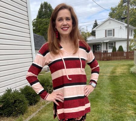 Susan Dietrich, bariatric surgery patient, poses outside.