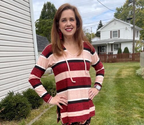 Susan Dietrich, bariatric surgery patient, poses outside.