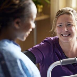 Nurse caring for patient