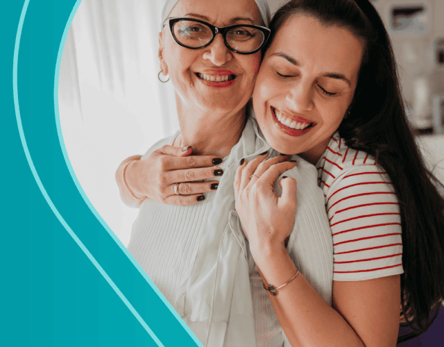 Brain tumor patient with daughter