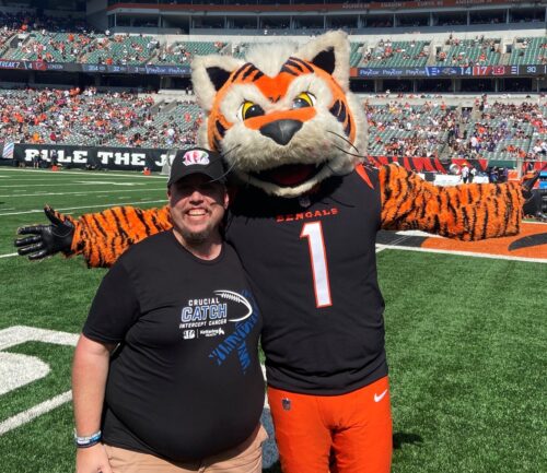 Michael Sherwood with Who Dey at the Cincinnati Bengals Stadium
