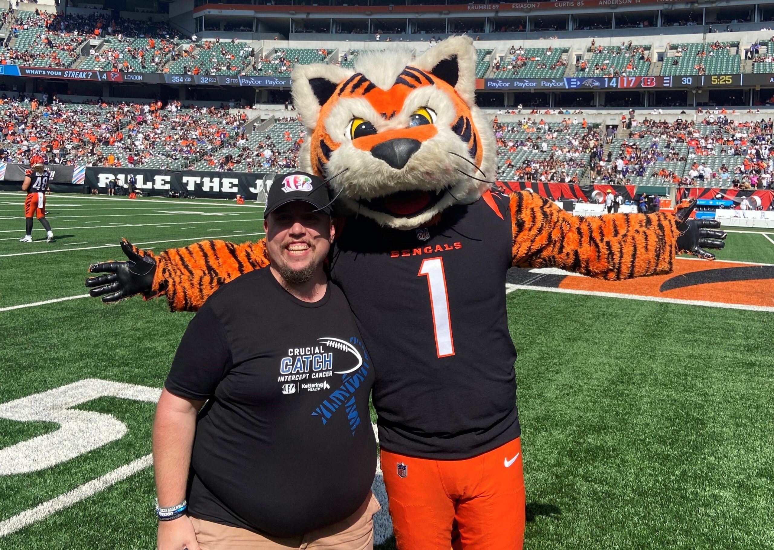 Michael Sherwood with Who Dey at the Cincinnati Bengals Stadium
