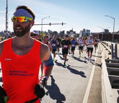 Dr. Marin running the New York City marathon