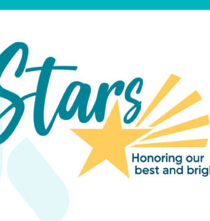 Stars logo with yellow star and rays, text "Honoring our best and brightest"