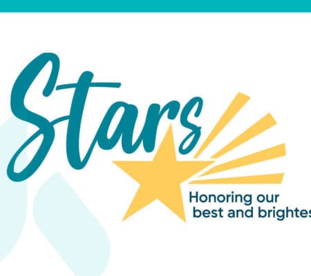 Stars logo with yellow star and rays, text "Honoring our best and brightest"