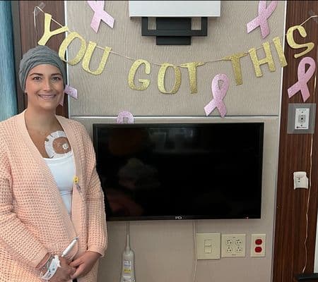 Abby Eller during her breast cancer treatment