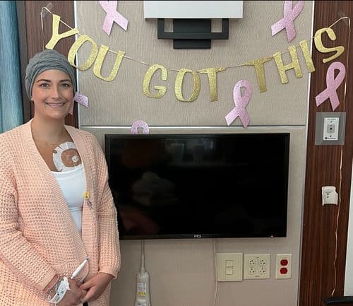Abby Eller during her breast cancer treatment