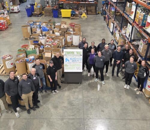 Sports Medicine staff posing for a photo at The Foodbank